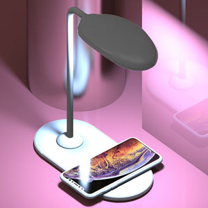 10W LED Desk Lamp with phone Wireless Charger  USB Charging Port  Dimmable Eye-Caring Office Lamp for Work  Folding Design