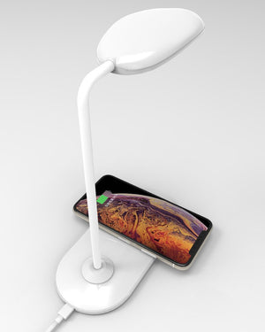 10W LED Desk Lamp with phone Wireless Charger  USB Charging Port  Dimmable Eye-Caring Office Lamp for Work  Folding Design