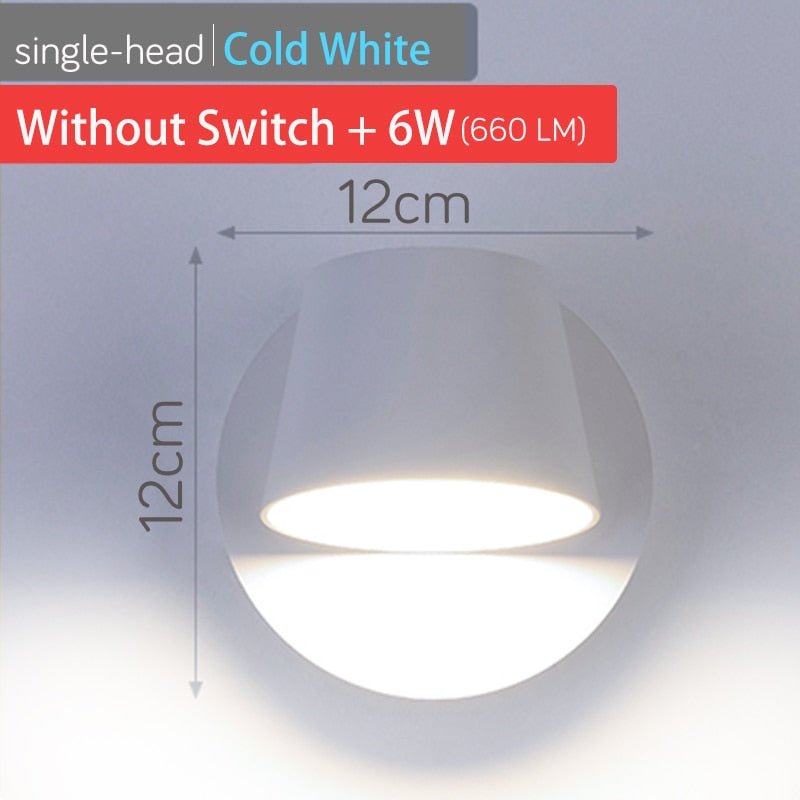 350° Rotating Remote Control Dimmable LED Wall Lamp for Reading Free Rotation