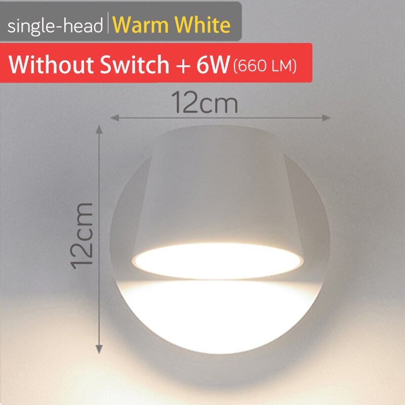 350° Rotating Remote Control Dimmable LED Wall Lamp for Reading Free Rotation