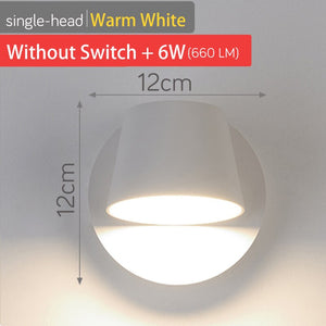 350° Rotating Remote Control Dimmable LED Wall Lamp for Reading Free Rotation