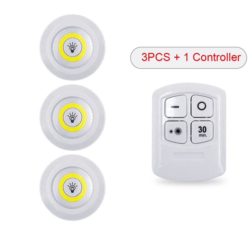 3W COB Adjustable LED Remote Control Night Light Suitable for Kitchen Wardrobe Stairs Corridor Emergency Light