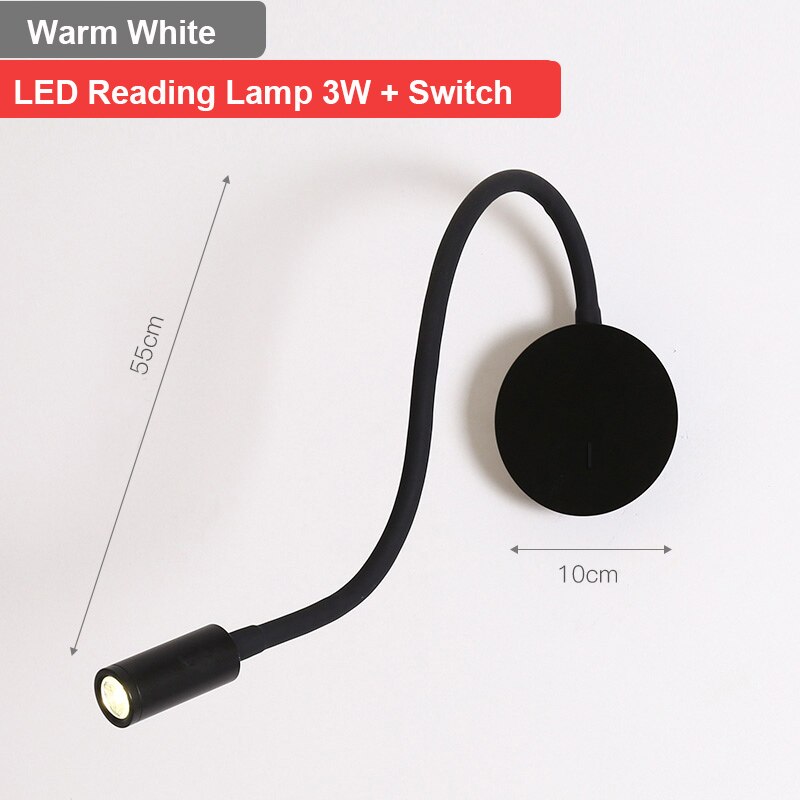 3W LED Wall Lamps Personality Reading Lamps Free Bend Soft Lights Protect Your Eyes  Easy To Mount On The Wall