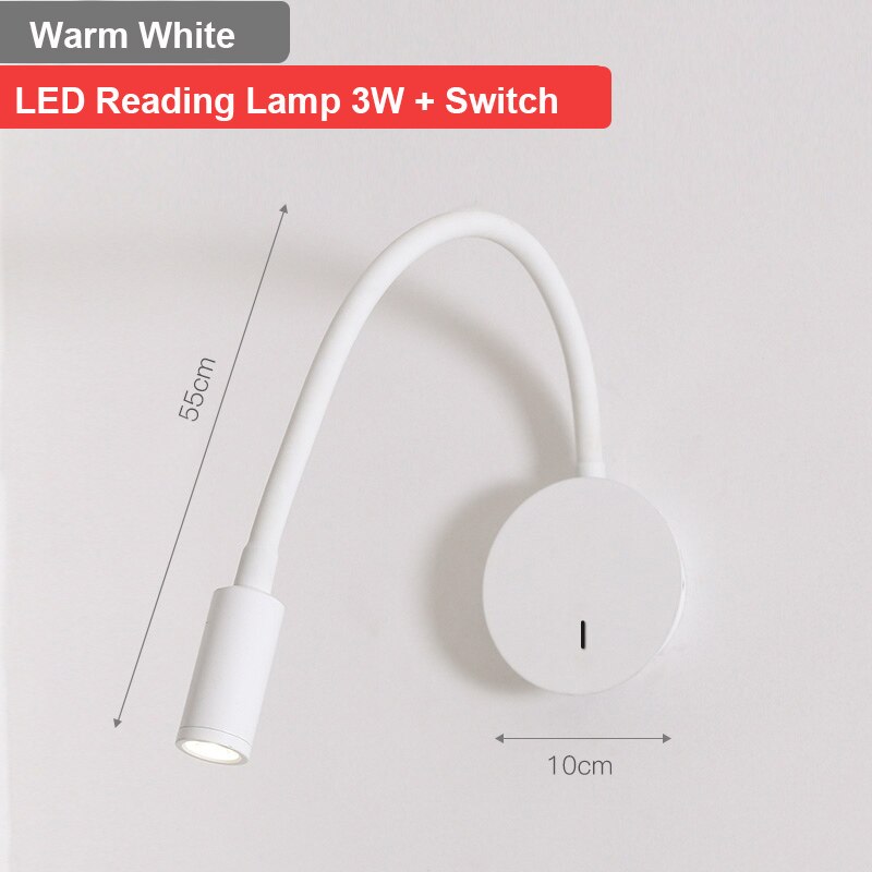 3W LED Wall Lamps Personality Reading Lamps Free Bend Soft Lights Protect Your Eyes  Easy To Mount On The Wall