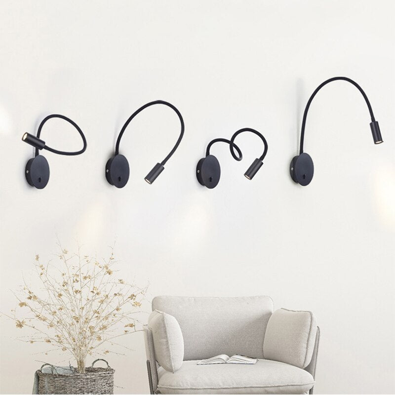 3W LED Wall Lamps Personality Reading Lamps Free Bend Soft Lights Protect Your Eyes  Easy To Mount On The Wall