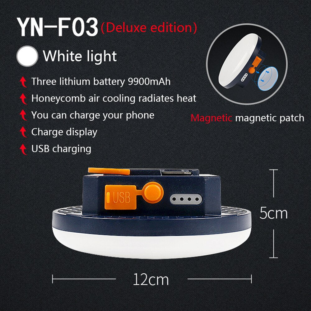 9900 6600mAh LED Tent Light Rechargeable Lantern Portable Emergency Night Market Light Outdoor Camping Bulb Lamp Flashlight Home