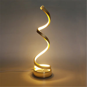 Curved Desk Bedside Lamp Cool White Warm White Light For Living Room Bedroom Reading Light Modern LED Spiral Table Lamp