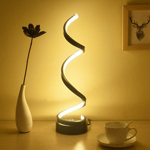 Curved Desk Bedside Lamp Cool White Warm White Light For Living Room Bedroom Reading Light Modern LED Spiral Table Lamp