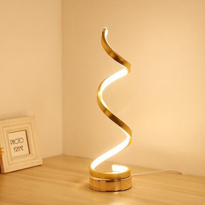 Curved Desk Bedside Lamp Cool White Warm White Light For Living Room Bedroom Reading Light Modern LED Spiral Table Lamp