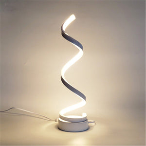 Curved Desk Bedside Lamp Cool White Warm White Light For Living Room Bedroom Reading Light Modern LED Spiral Table Lamp