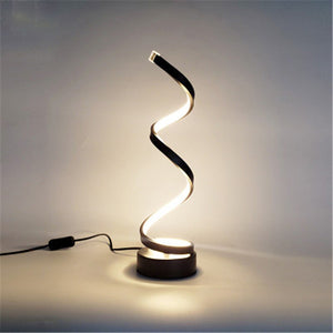 Curved Desk Bedside Lamp Cool White Warm White Light For Living Room Bedroom Reading Light Modern LED Spiral Table Lamp