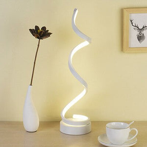 Curved Desk Bedside Lamp Cool White Warm White Light For Living Room Bedroom Reading Light Modern LED Spiral Table Lamp