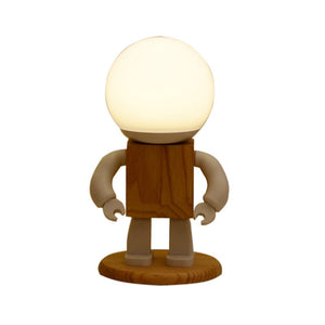 Cute Robot Table Light Nordic Modern White Wood Table Lamp LED Kids Baby Girl Boy Children Bedroom Bedside Mini Night Lights