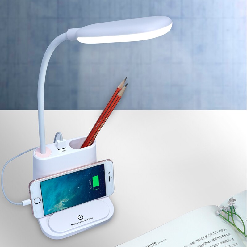 LED Multifunction USB Folding LED Eye-Protection Phone Charging Stand Touchs Table Lamp Phone Bracket Lighting With Small Fan CD