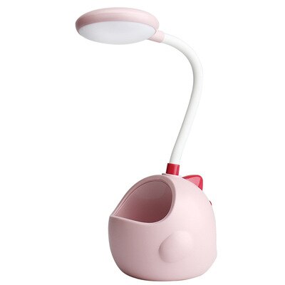 LED Table Lamp USB Rechargeable Flexible Desk Lamp With Pen Holder Cute Dormitory Eye Protection Reading Light Bedside Lamp