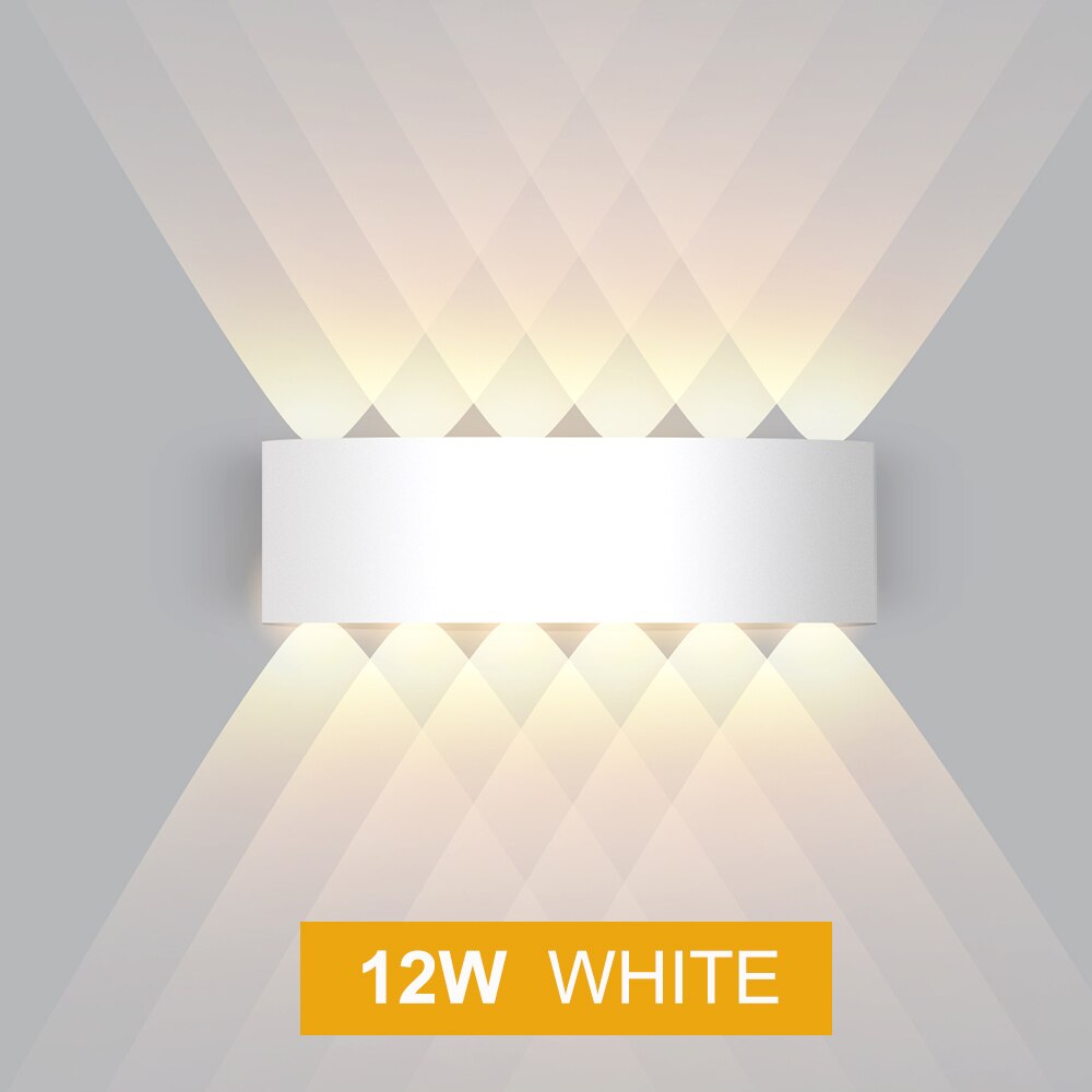 LED Wall Lamp DIY Colors IP65 Outdoor Waterproof Garden Lighting AC86-265 Aluminum Indoor Bedroom Living Room Stairs Wall Light