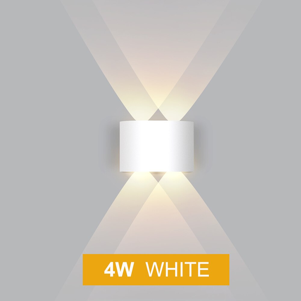 LED Wall Lamp DIY Colors IP65 Outdoor Waterproof Garden Lighting AC86-265 Aluminum Indoor Bedroom Living Room Stairs Wall Light