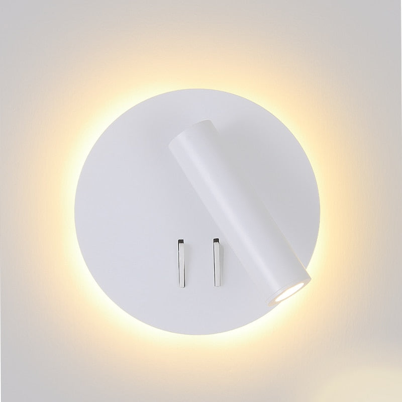 LED Wall Lamp With Switch 3W Spotligh 6W Backlight Free Rotation Sconce Indoor Wall Light For Home Bedroom Bedside Light