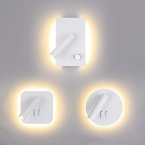 LED Wall Lamp With Switch 3W Spotligh 6W Backlight Free Rotation Sconce Indoor Wall Light For Home Bedroom Bedside Light