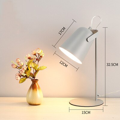 Modern Led Desk Lamp Nordic Lighting Fixture Table College Dorm Reading Living Bedroom Bedside Study Black Indoor Decor Lights