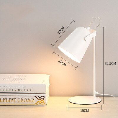 Modern Led Desk Lamp Nordic Lighting Fixture Table College Dorm Reading Living Bedroom Bedside Study Black Indoor Decor Lights