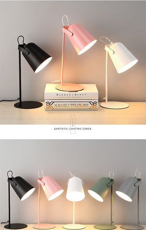 Modern Led Desk Lamp Nordic Lighting Fixture Table College Dorm Reading Living Bedroom Bedside Study Black Indoor Decor Lights