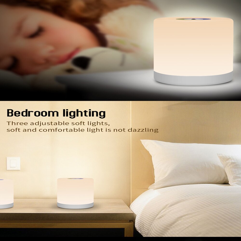 Night Light Induction Dimmer Lamp Smart Bedside Lamp RGB Color Innovative LED Touch Control  USB Change Rechargeable Night Lamp