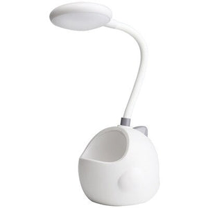 USB Rechargeable Flexible Desk Lamp With Pen Holder Cute Dormitory Eye Protection Reading Light Bedside Lamp LED Table Lamp